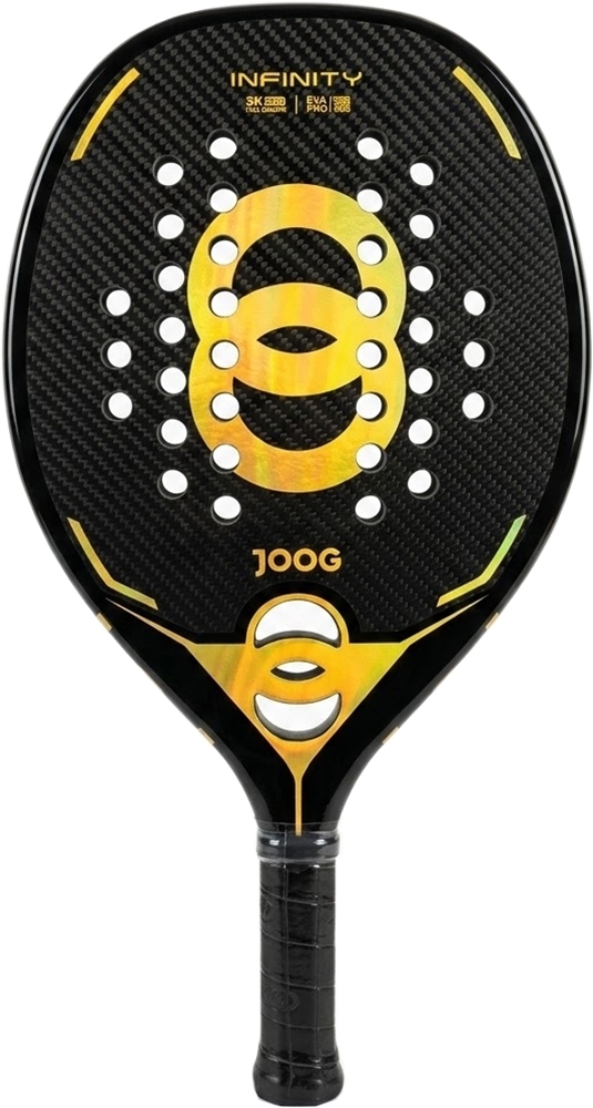 Raquete Beach Tennis Joog Infinity 3K Pro EVA Pro Preto/Dourado