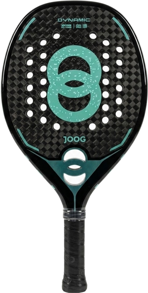Raquete Beach Tennis Joog Dynamic 12K Pro EVA Pro Preto/Teal