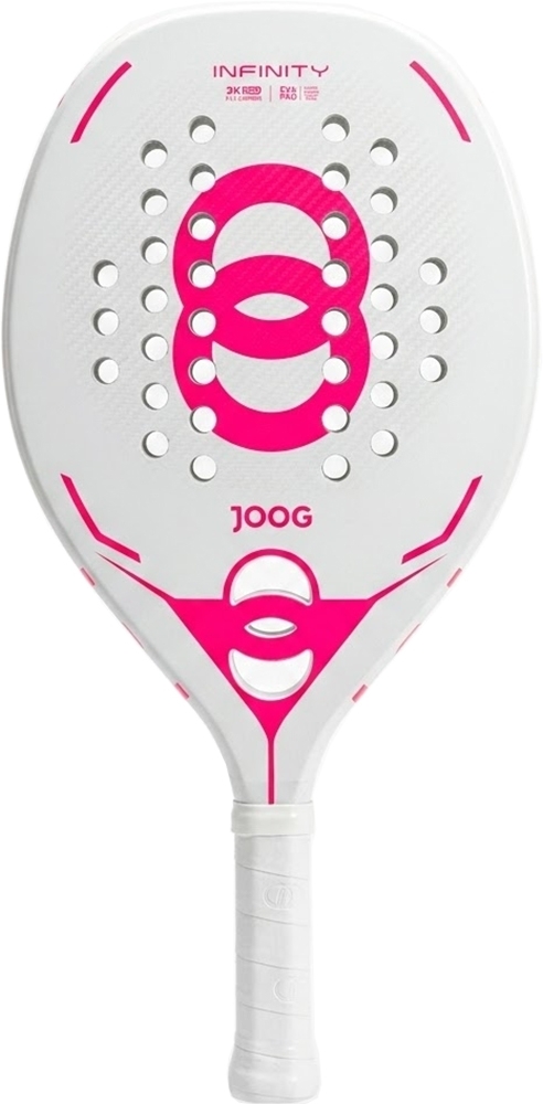 Raquete Beach Tennis Joog Infinity 3K Pro EVA Pro Branco/Fúcsia